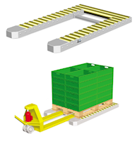 90 Millimeter (mm) Height Non-Driven 2-Part Pallet Roller Conveyors