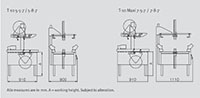 Machine Dimensions for T-10 Case Sealers for Round-the-Clock Applications