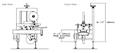 Dimensional Drawing for DEKKA 100 Semi-Automatic Case Sealers